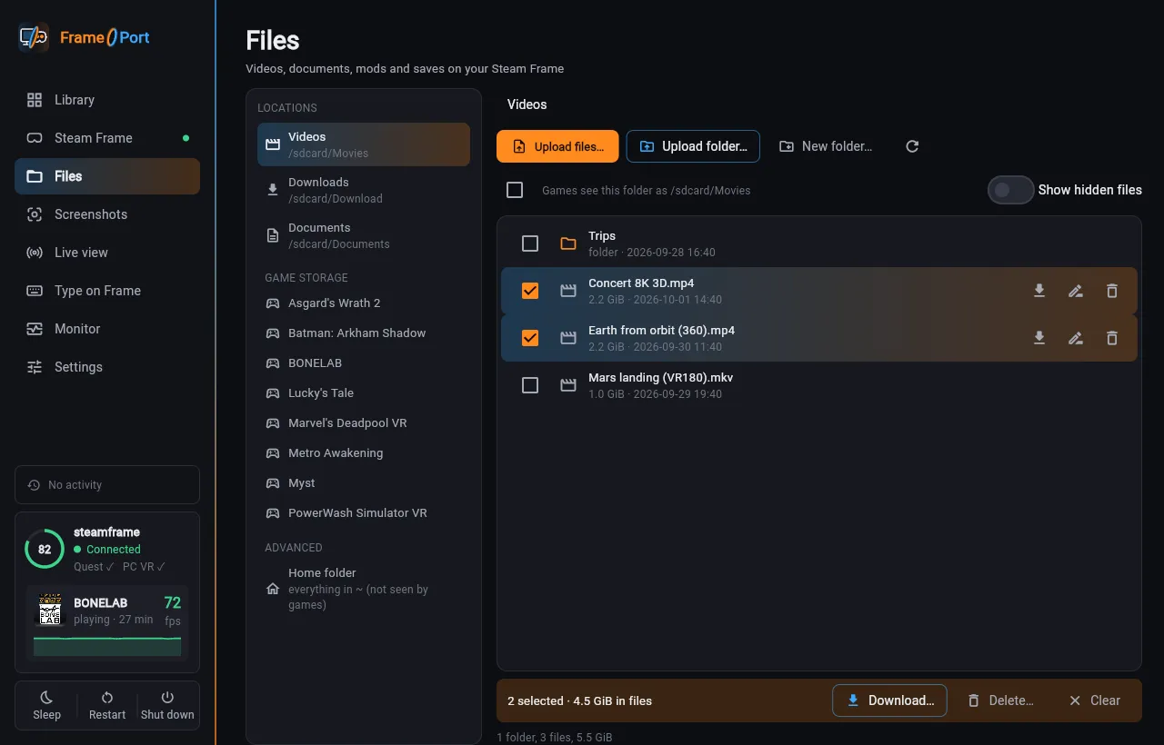 FramePort: Files