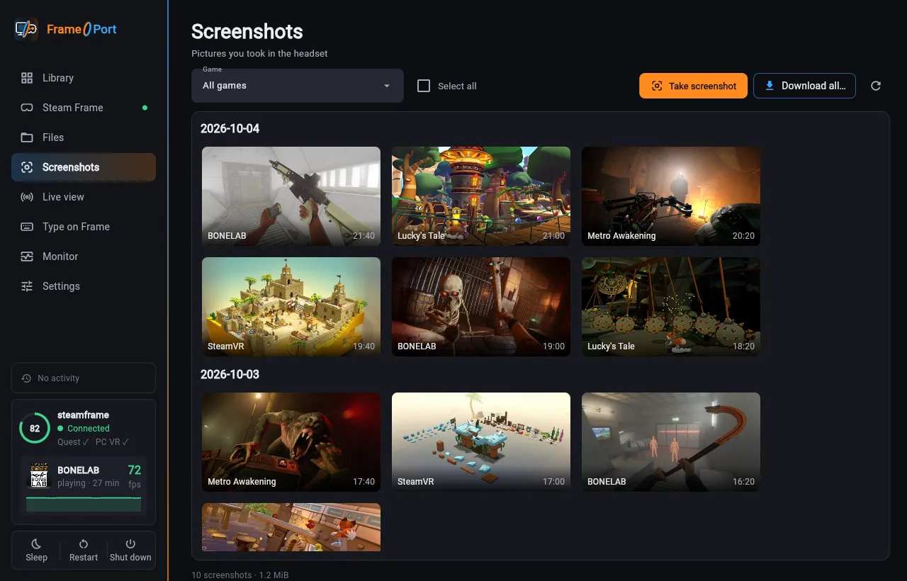 FramePort: Screenshots