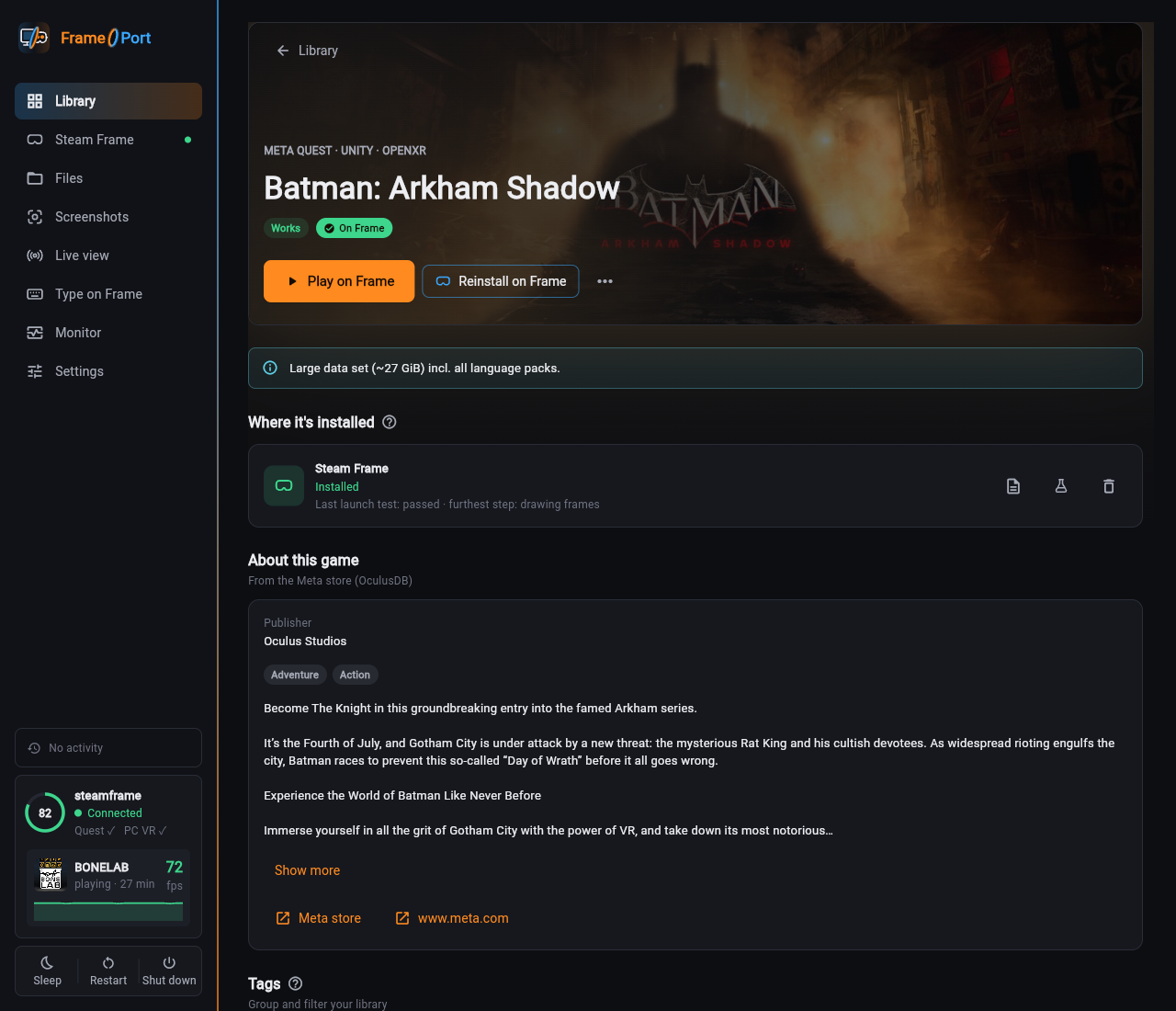 Game page